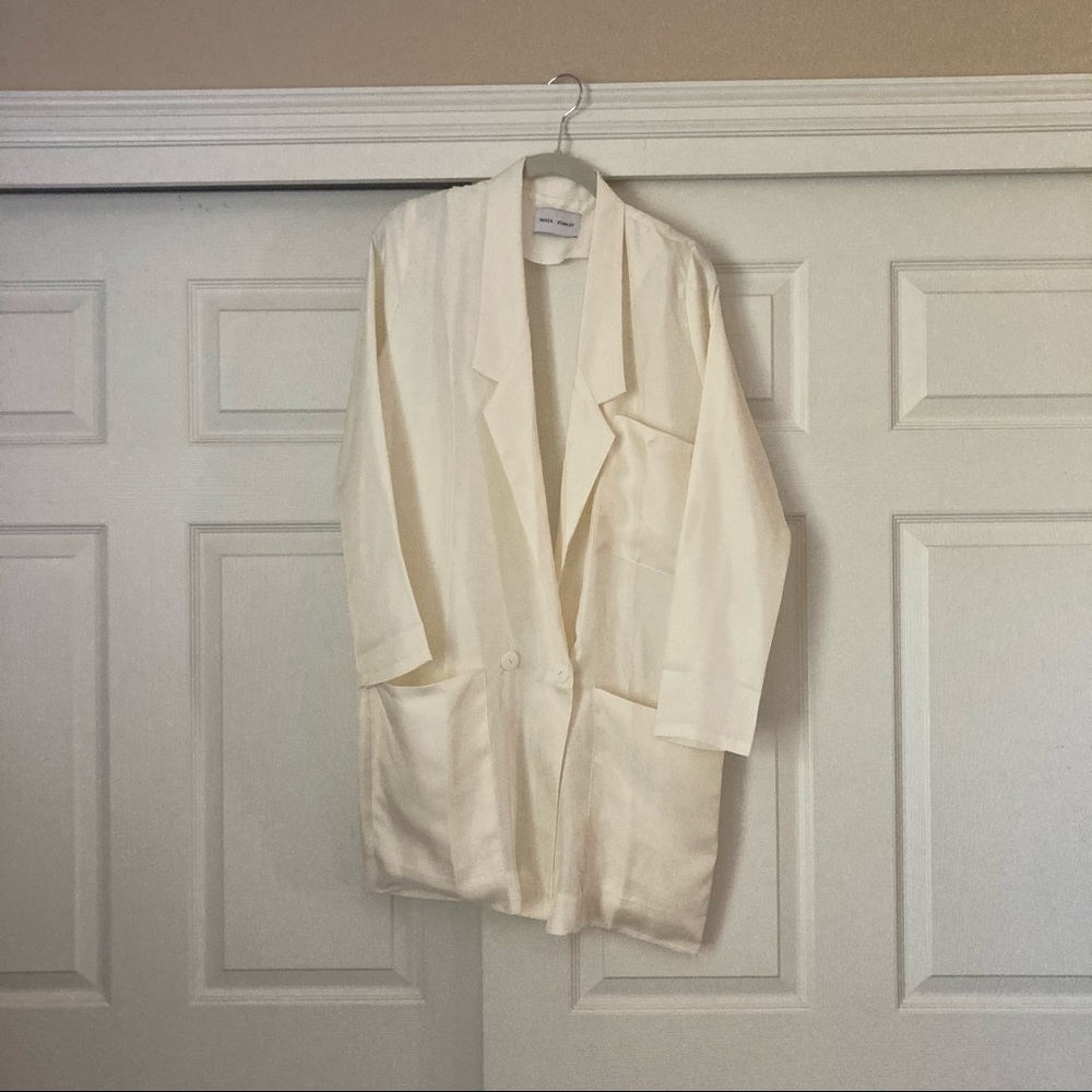 Maria Stanley James Blazer 100% Silk Color Bone